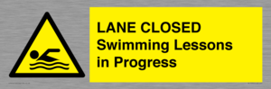LANE CLOSED Swimming Lessons in Progress